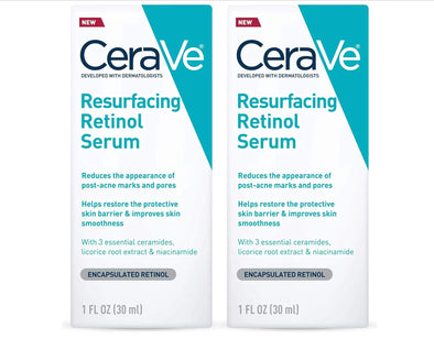 Cerave Resurfacing Retinol Serum 2 Pack 1 Oz each