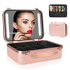 Chignon 13.5” X 9.5” Large Makeup Case with Lighted Up Mirror Professional Travel Vanity Cosmetic Train Case 3 Led Colors and Adjustable Brightness Makeup Bag Organizer for Women Girls