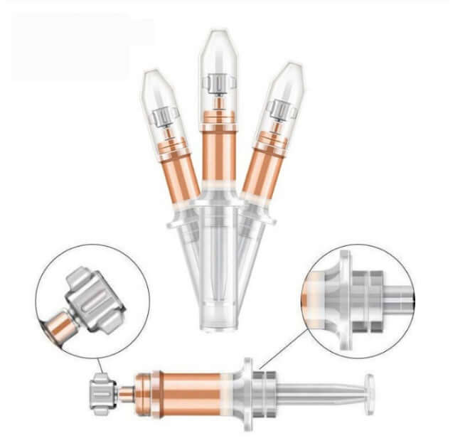 eye cream applicator with multiple needle heads for effective wrinkle treatment and lifting.