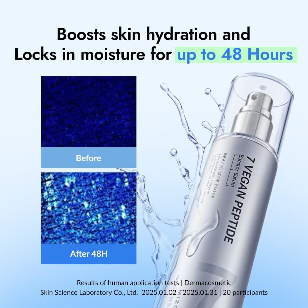 7 Vegan Peptide Booster Serum - Glass Skin & Pore Minimizing Serum - 150ml