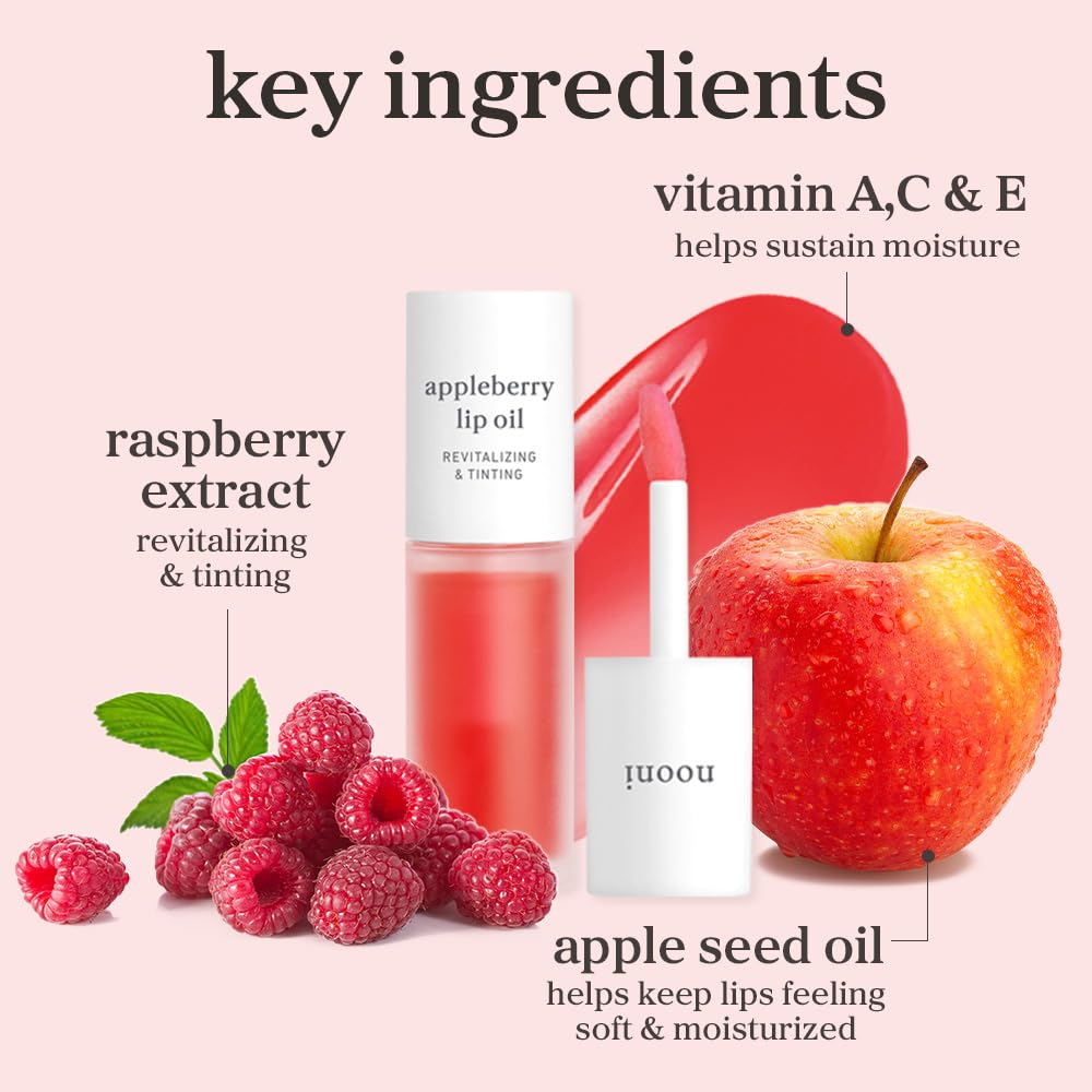NOONI Korean Vegan Lip Oil - Appleberry | Lip Stain