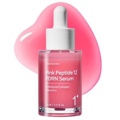 Pink Peptide 12 PDRN Serum With Salmon DNA PDRN 10,320ppm, 12 Peptides, Niacinamide, Skin glow