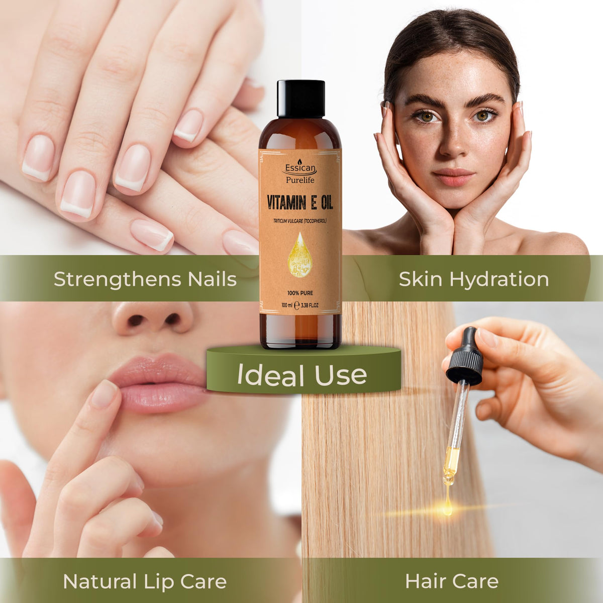 Pure Vitamin E Oil for Skin Hair & Face