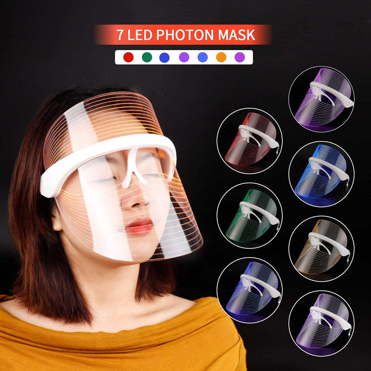 7 Colour LED Face Mask - Anti-Aging, Acne & Glowing Skin