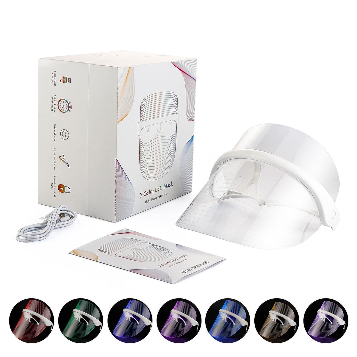 7 Colour LED Face Mask - Anti-Aging, Acne & Glowing Skin