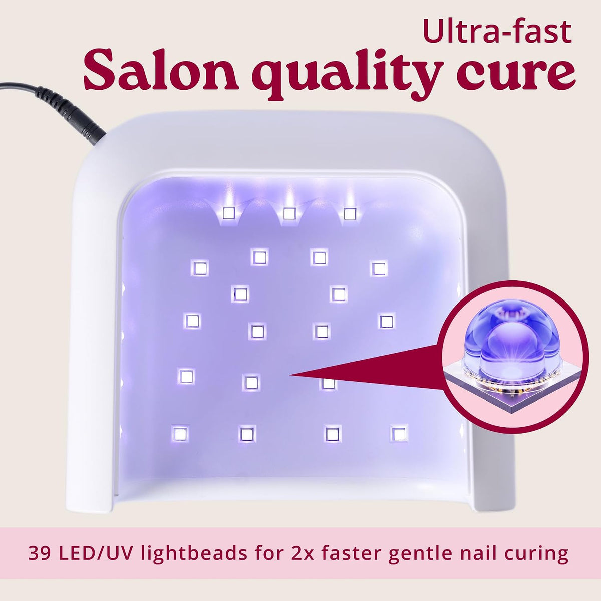 SUNUV - Smart 2.0 UV LED Nail Lamp | Professional Gel Curing | Pink