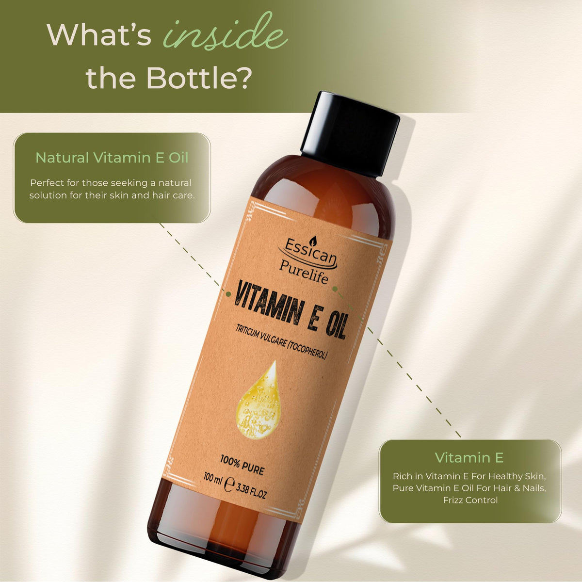 Pure Vitamin E Oil for Skin Hair & Face