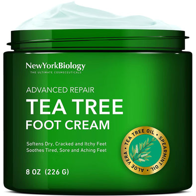 New York Biology Tea Tree Oil Foot Cream l for Dry Cracked Feet