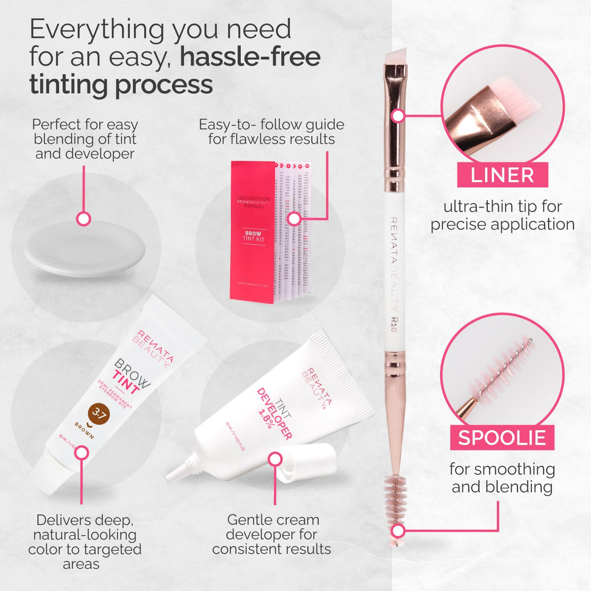 مجموعة صبغ الحواجب 3 في 1 من RB RENATA BEAUTY