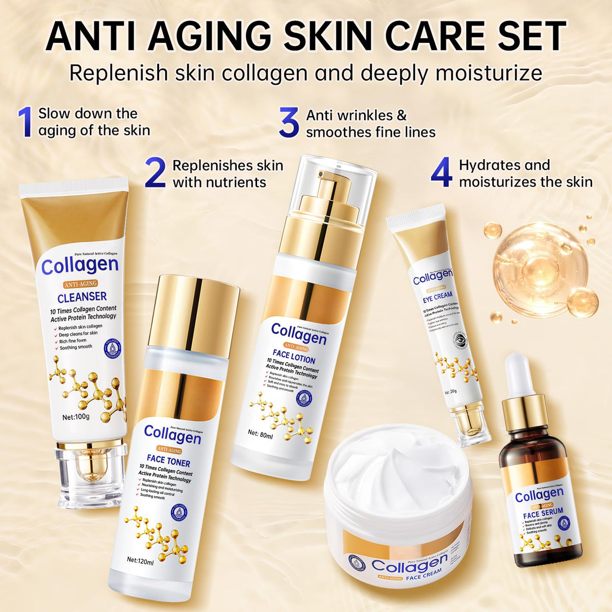 Rose Gold Collagen Glow 7-in-1 Hydrating Gift Set