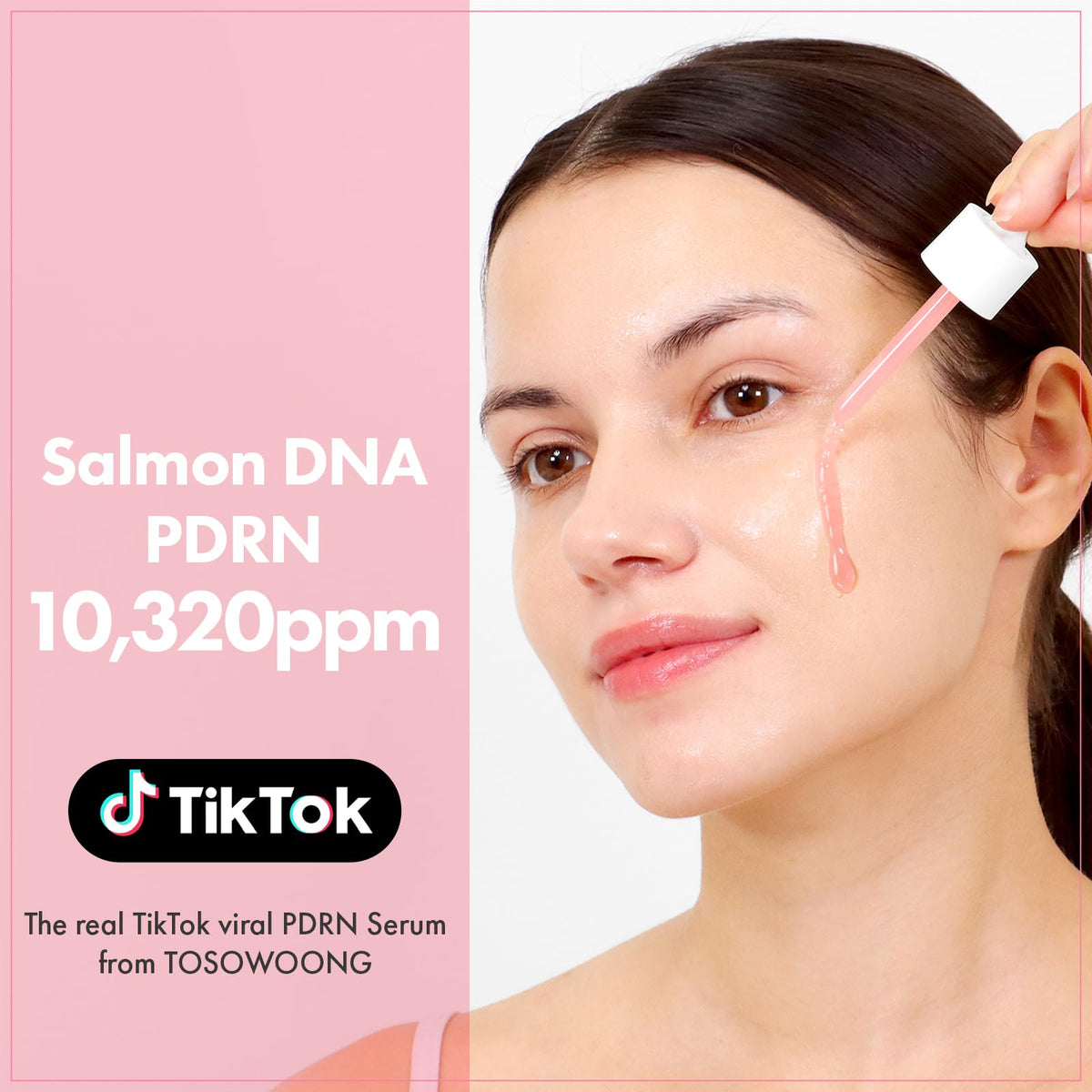 Pink Peptide 12 PDRN Serum With Salmon DNA PDRN 10,320ppm, 12 Peptides, Niacinamide, Skin glow