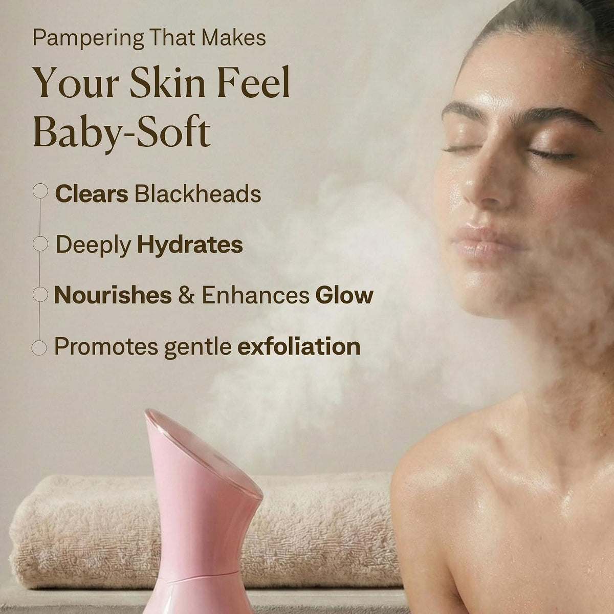 17PCS Pink Facial Steamer Spa Kit - Self Care Gift Set for Women