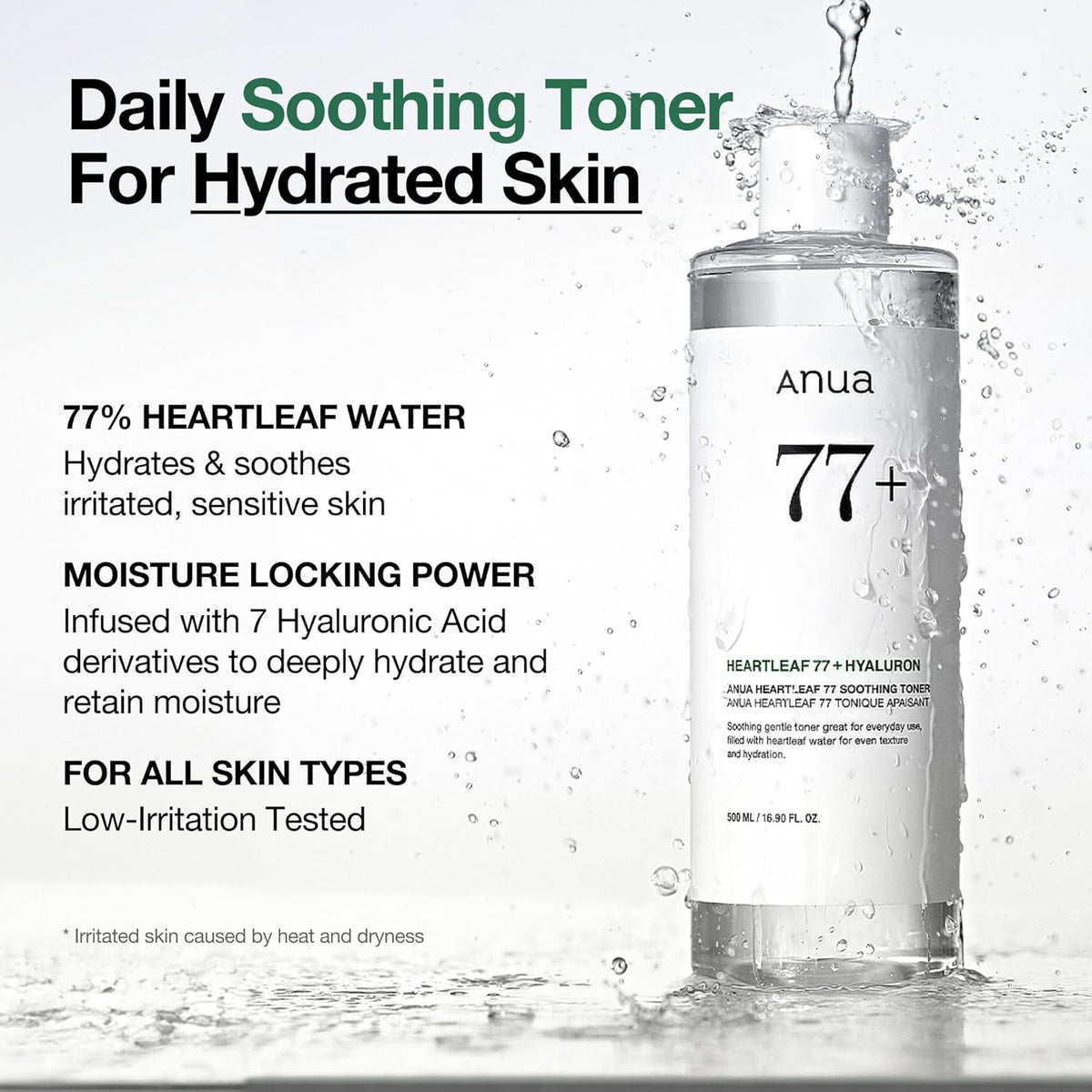 Heartleaf 77 Toner - Glass Skin & Redness Relief - 250ml