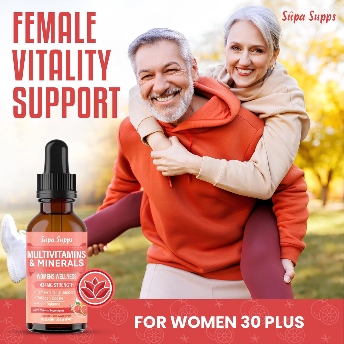Multivitamins & Minerals A C D E K B Complex, Iron & Zinc Liquid Supplement