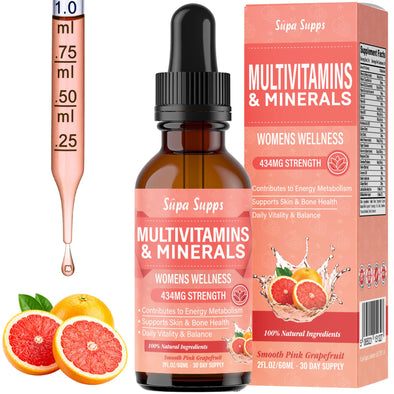 Multivitamins & Minerals A C D E K B Complex, Iron & Zinc Liquid Supplement