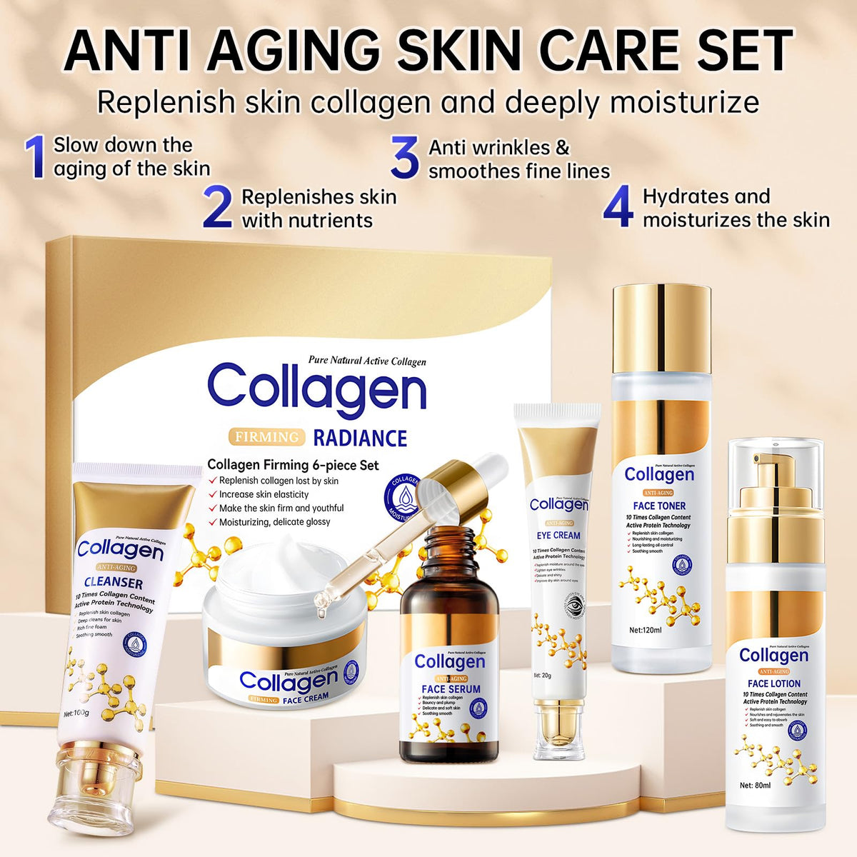 Rose Gold Collagen Glow 7-in-1 Hydrating Gift Set