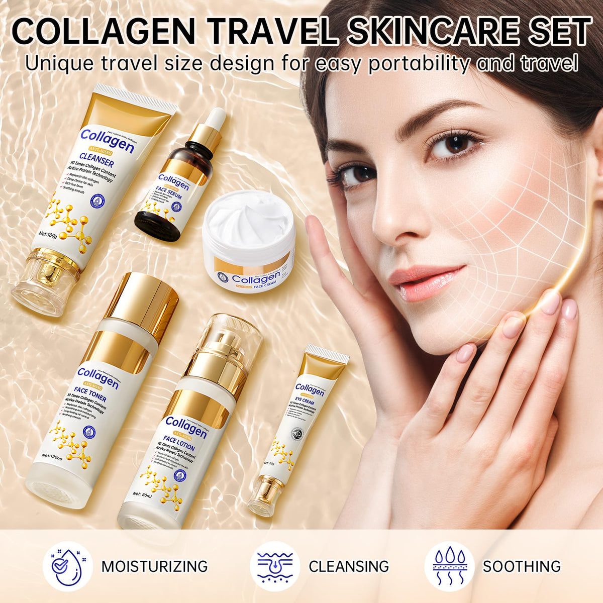 Rose Gold Collagen Glow 7-in-1 Hydrating Gift Set