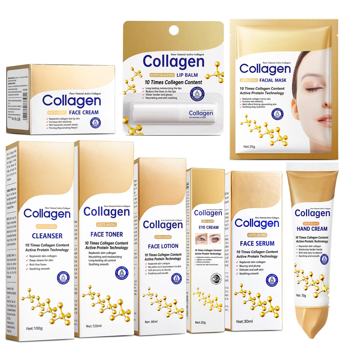 Rose Gold Collagen Glow 7-in-1 Hydrating Gift Set