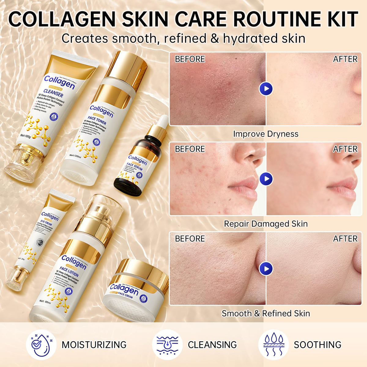 Rose Gold Collagen Glow 7-in-1 Hydrating Gift Set