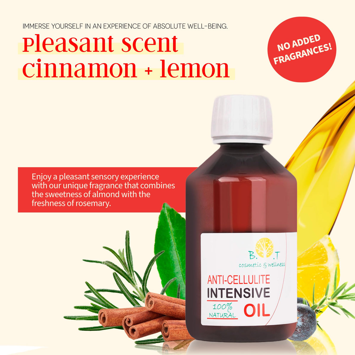 Weight Loss Fat Burner Anti Cellulite Oil 100% Natural with Pure Essential Oil