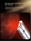 Red light skin rejuvenation device with text on a dark background