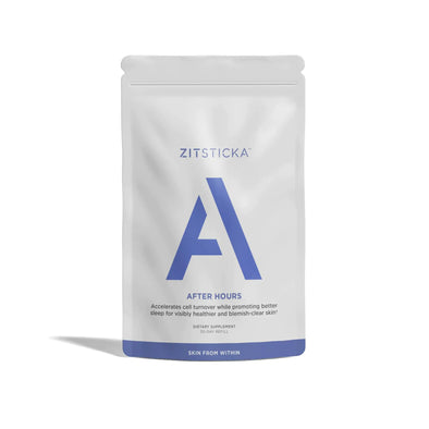 ZitSticka Vitamin Acne Supplement for Cystic Acne w/ 30 Natural Caps for Women and Men Supplements for Hormonal Support Skin Clarity Dark Spots - Dermatologist Tested (After Hours Refill Pack)