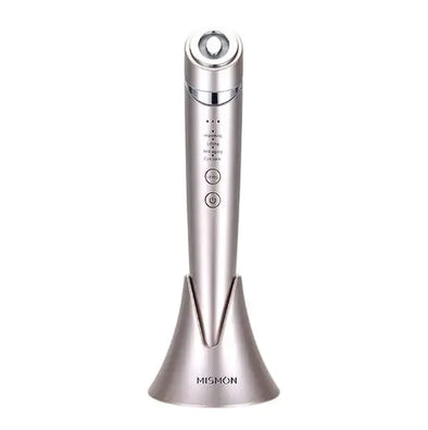 Silver handheld device with 'Nishion' branding on a white background