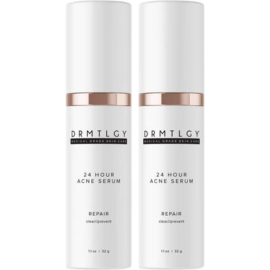 DRMTLGY Acne Spot Treatment and Cystic Acne Treatment. Acne Serum with Micronized Benzoyl Peroxide 5% and Glycolic Acid. 1.1 oz 2 pack