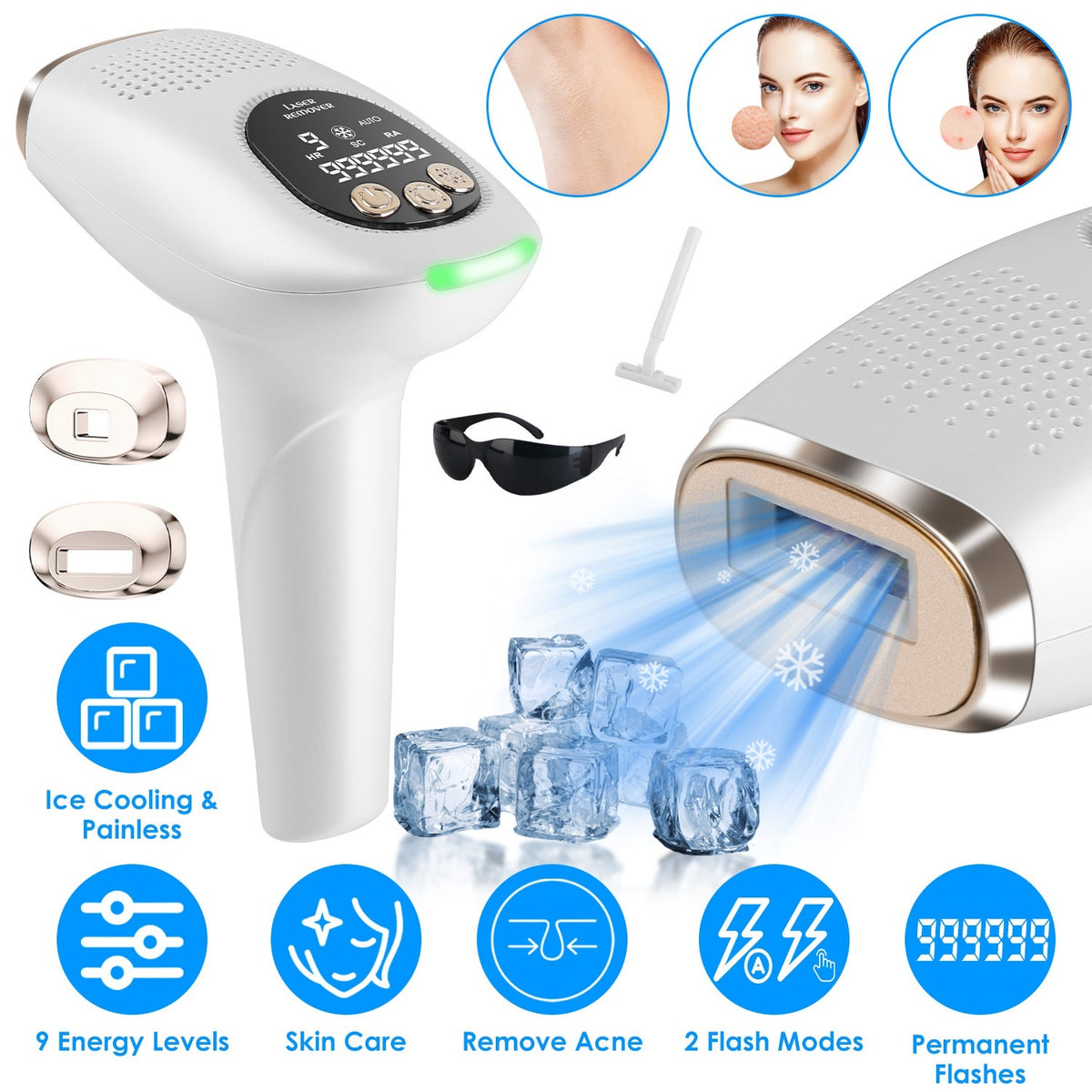 3-in-1 IPL Ice Cooling Hair Removal Device