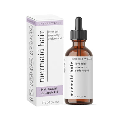 Mermaid Hair Growth & Repair Oil - Scalp Treatment for Thinning Hair Stimulates Growth & Repairs Damage with Rosemary Oil Lightweight Stregthening Oil for All Hair Types 2oz