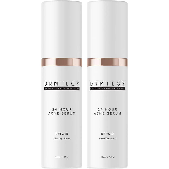DRMTLGY Acne Spot Treatment and Cystic Acne Treatment. Acne Serum with Micronized Benzoyl Peroxide 5% and Glycolic Acid. 1.1 oz 2 pack